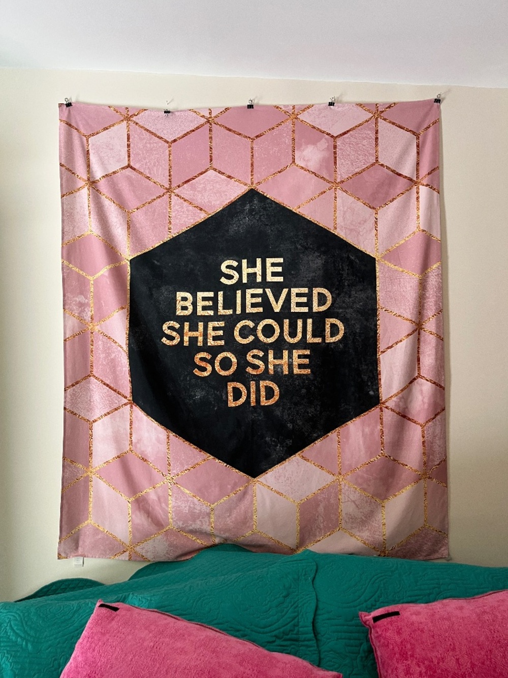 Society6 Tapestry "She believed she could so she did."